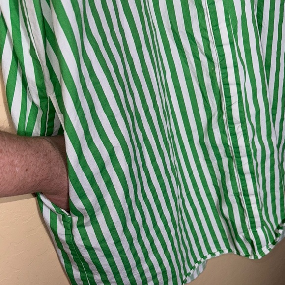 MONKL Outfitters Green and White Casual Button Down Shirt - Picture 4 of 9